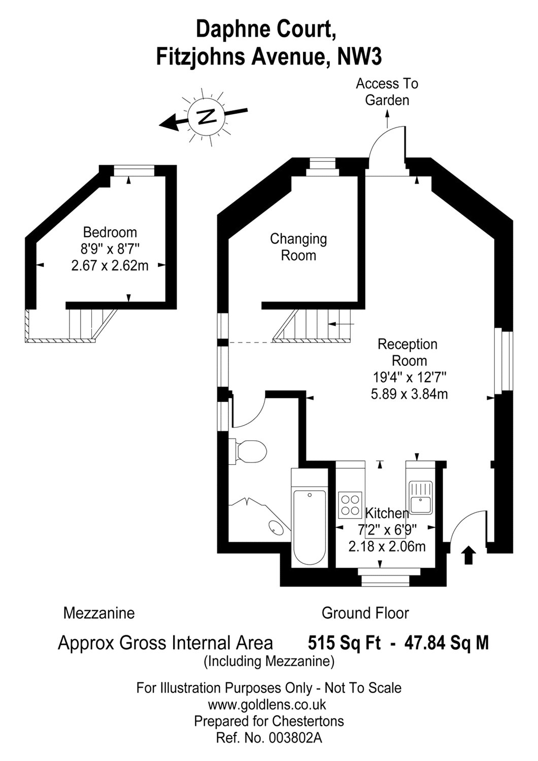 1 Bedrooms Flat to rent in Daphne Court, 56 Fitzjohns Avenue, London NW3