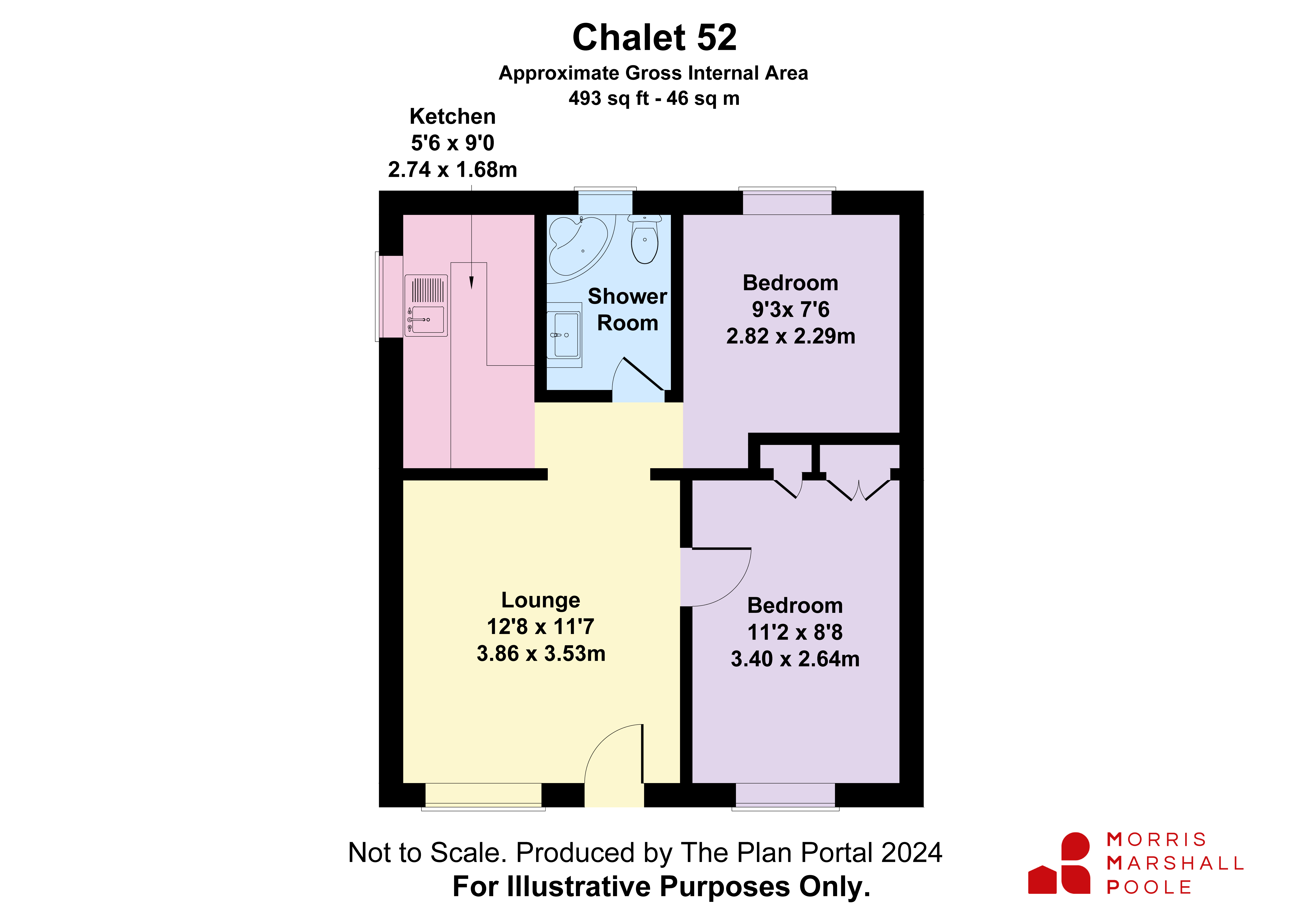 Chalet 52,, Plas Panteidal, Gwynedd floorplan