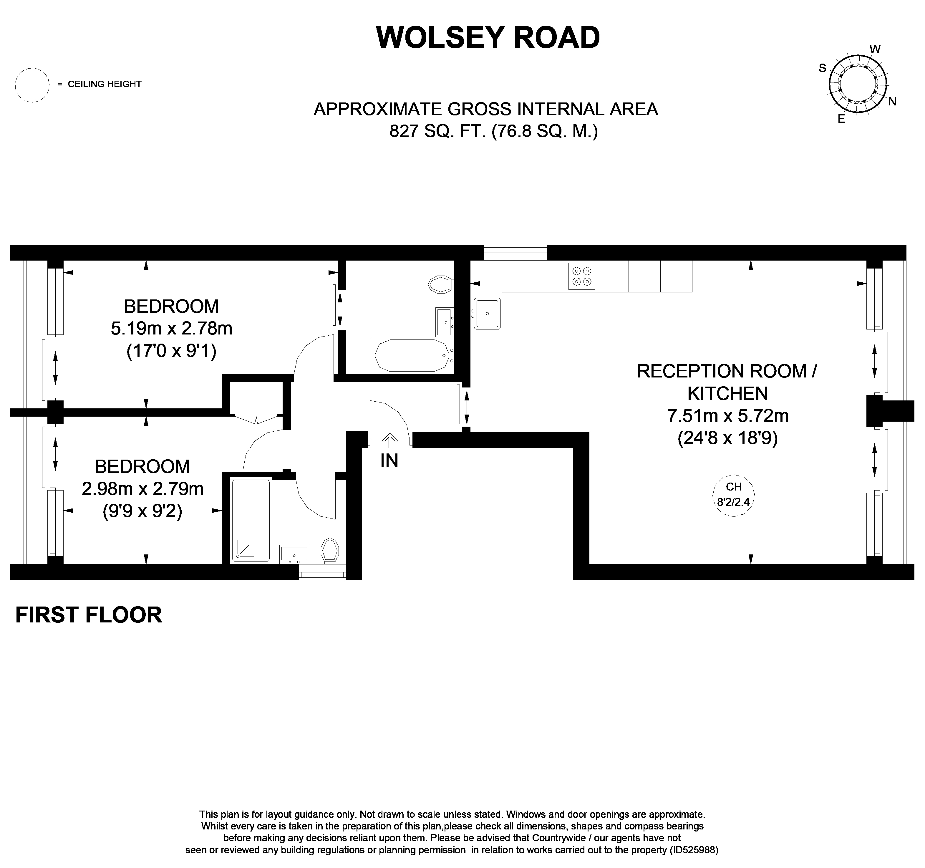 2 Bedrooms Flat to rent in Wolsey Road, Esher KT10