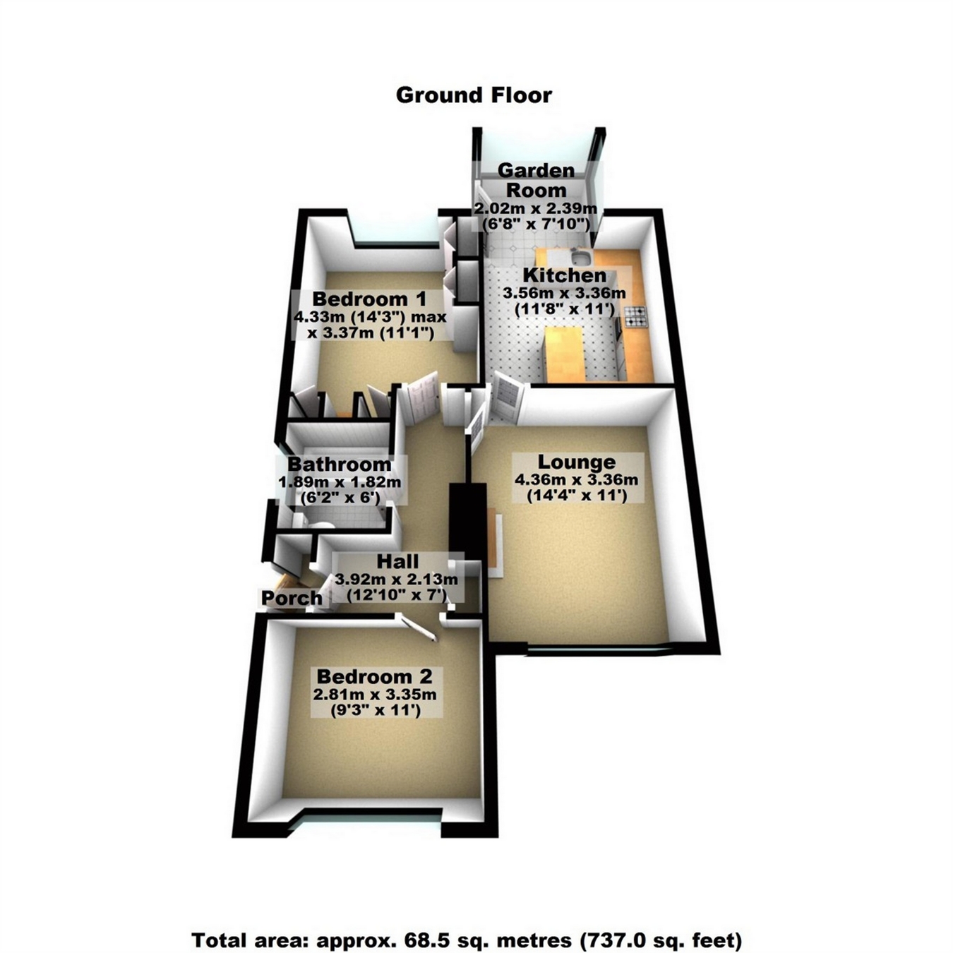 Moor Avenue, Penwortham, Preston, Lancashire PR1, 2 bedroom semi