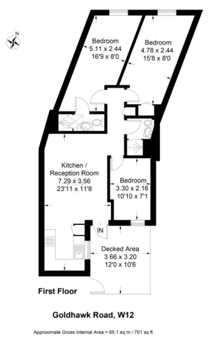 3 Bedrooms Flat to rent in Goldhawk Road, London W12