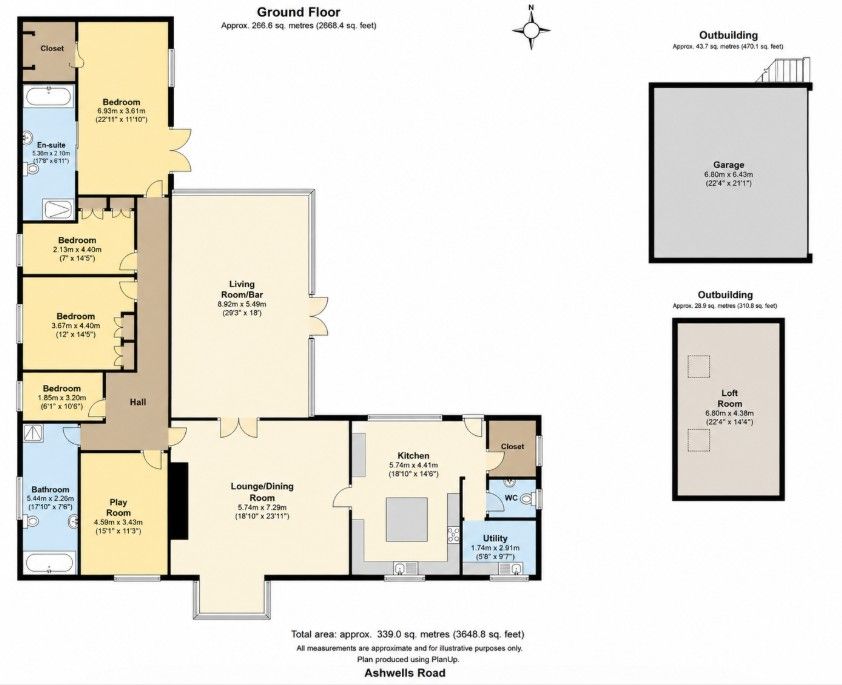 Three Clovers Farm, Ashwells Road, Brentwood floorplan