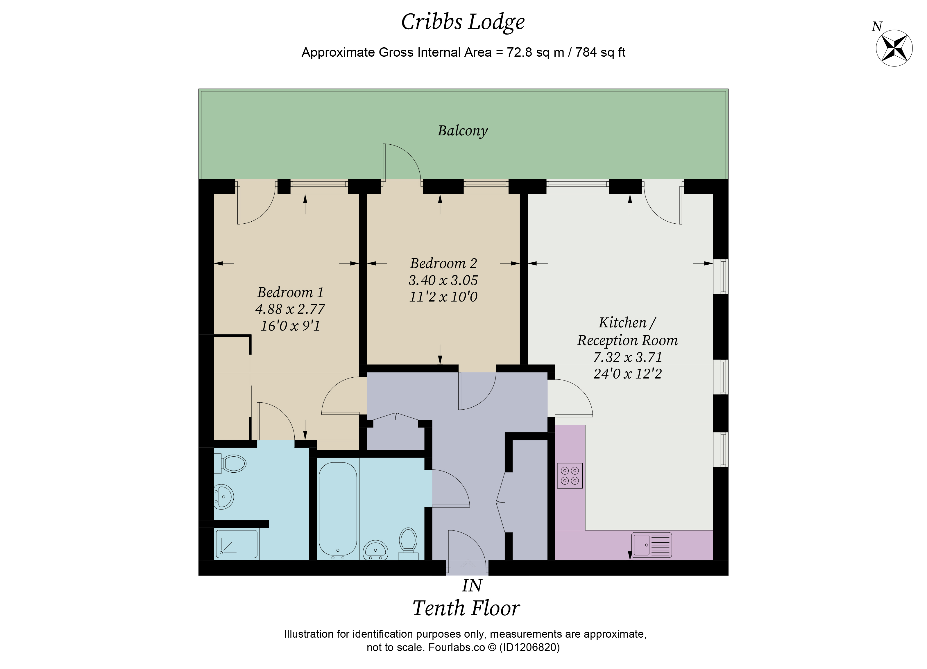 13, Cribb Lodge, 20, Love Lane, London floorplan