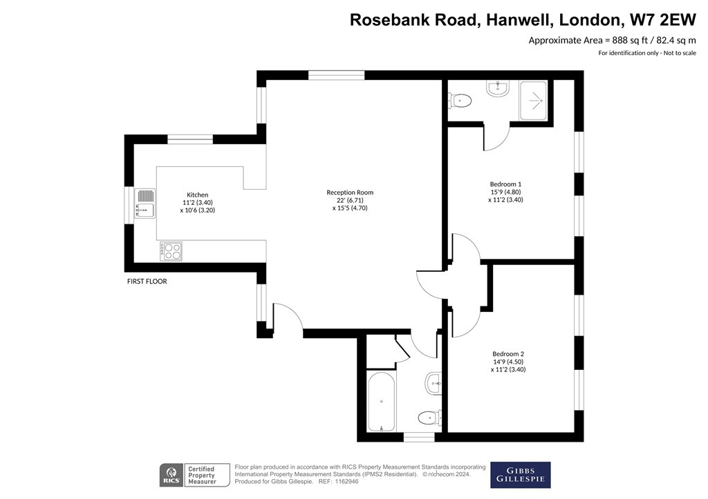 Flat 3, 43, Rosebank Road, London floorplan