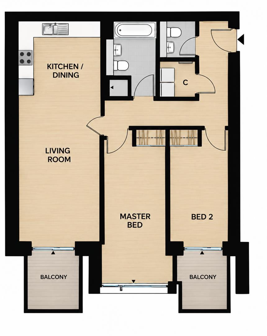 16 Bayside Apartments, 62, Brighton Road, Worthing floorplan