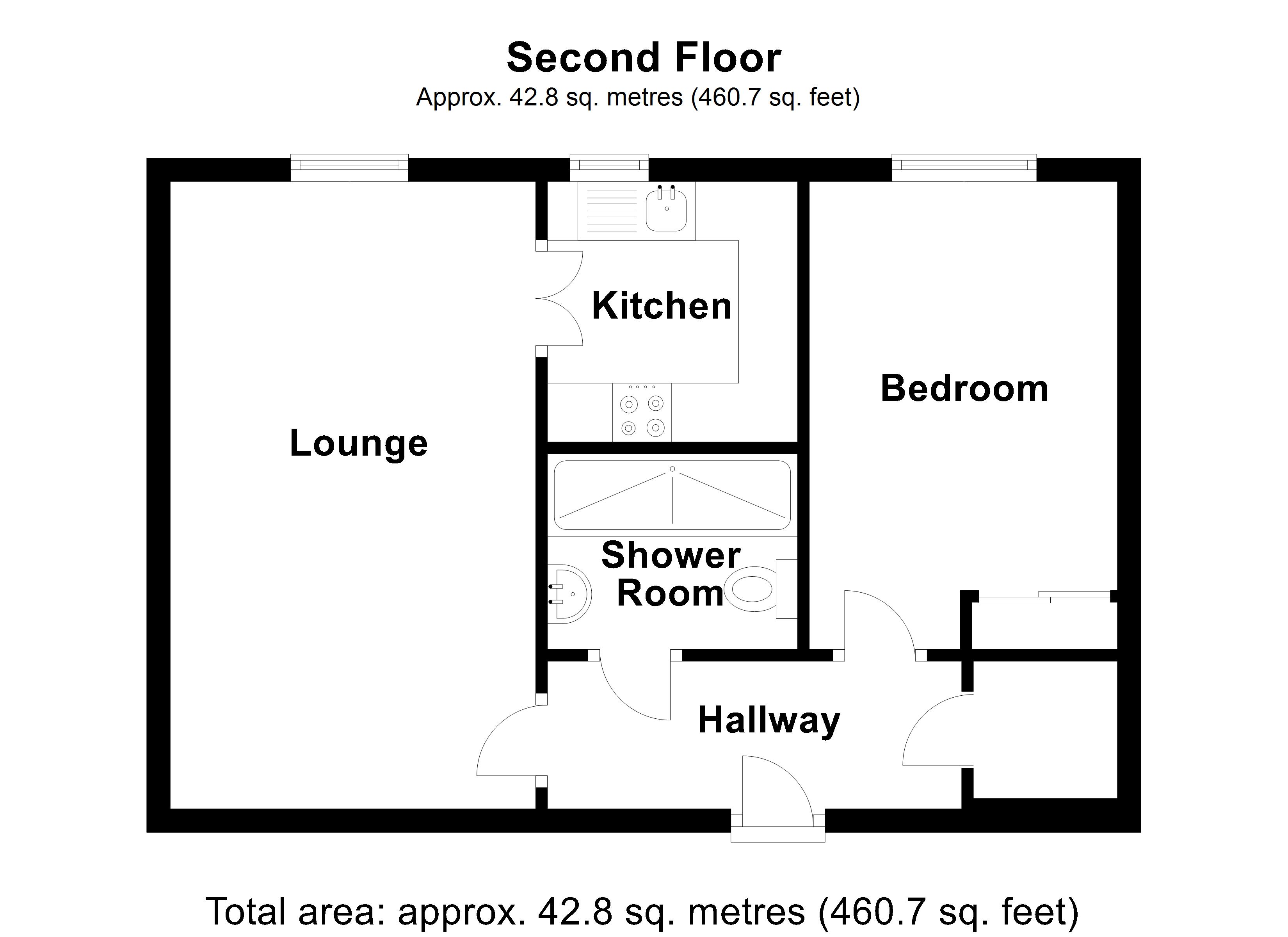 Flat 43, Moores Court,, Jermyn Street, Lincolnshire floorplan