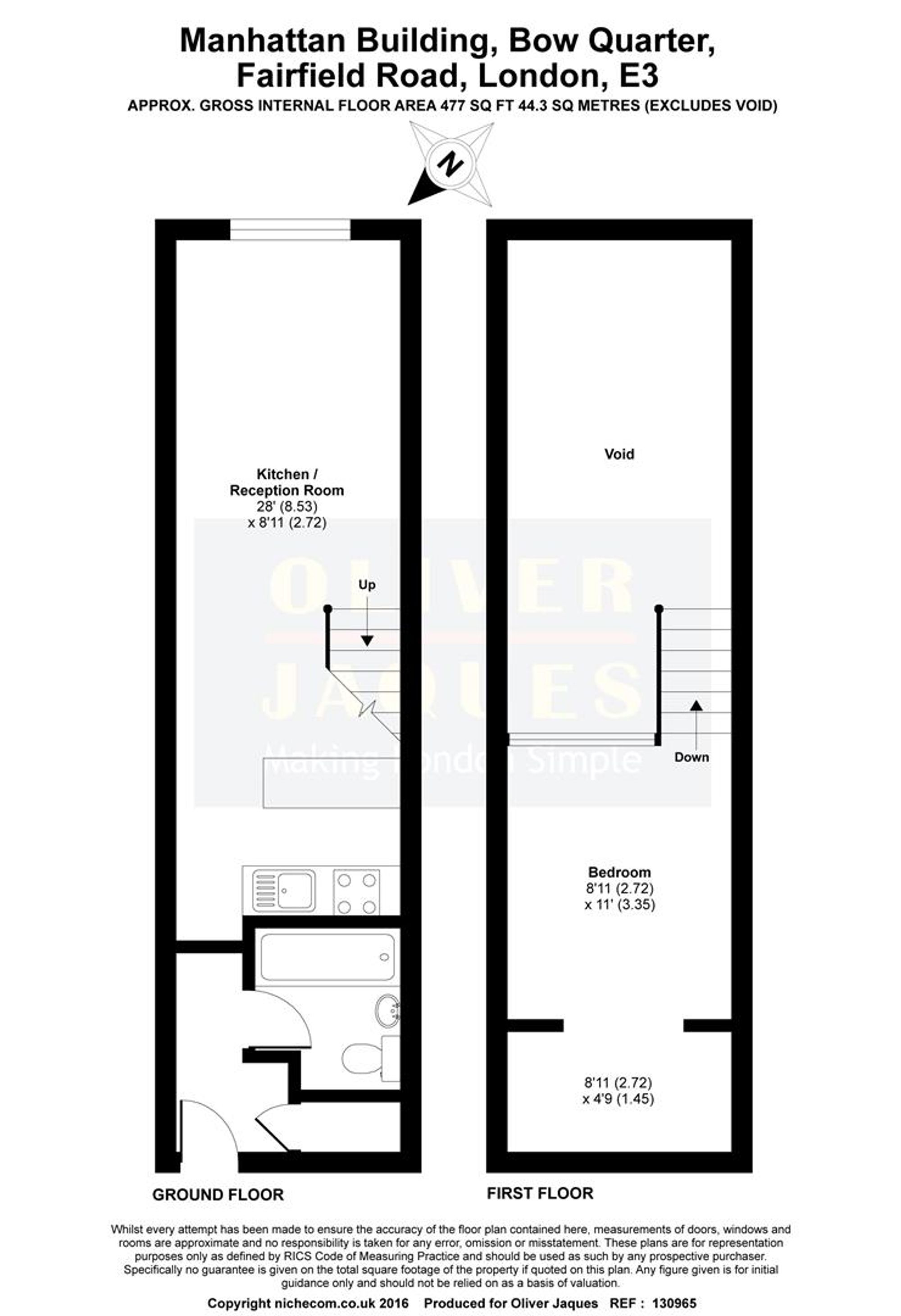Flat 220 Manhattan Building, Bow Quarter, London floorplan