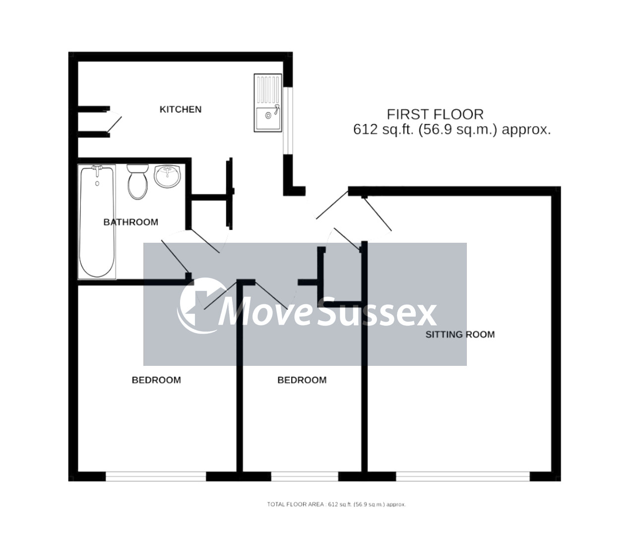 Flat E Riverside Court,, Coast Road, Pevensey floorplan