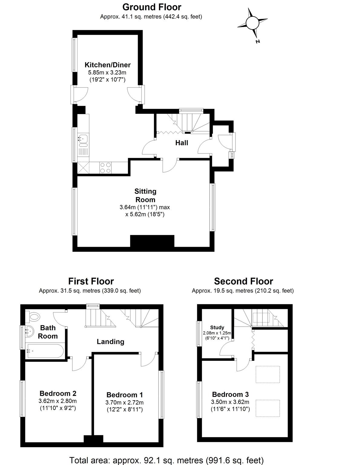 3 Bedrooms End terrace house for sale in Catherine Way, Batheaston, Somerset BA1