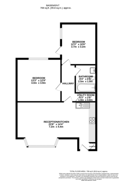 Basement Flat, 223 Burrage Road, Woolwich floorplan