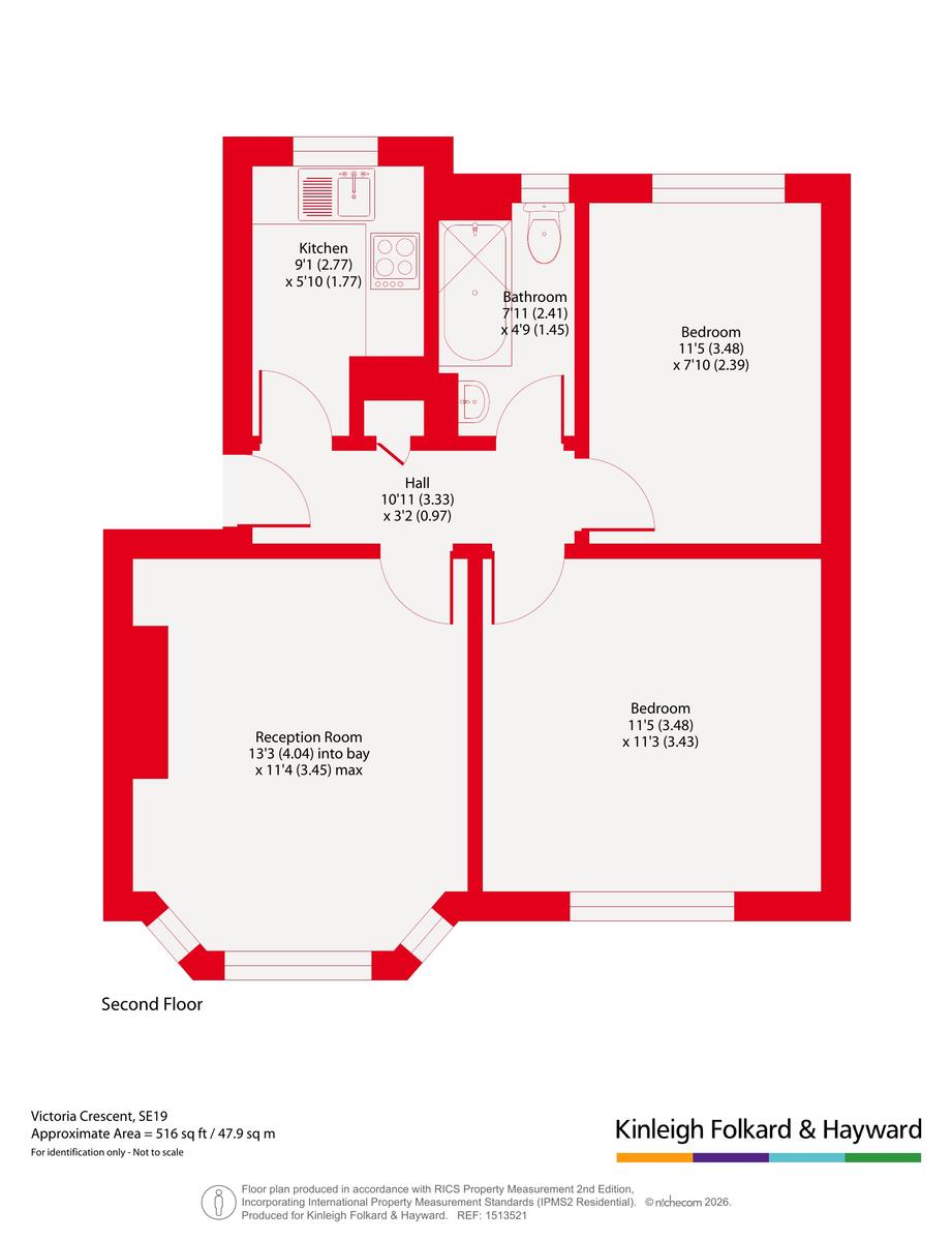 Flat 21 Compton Court,, Victoria Crescent, London floorplan