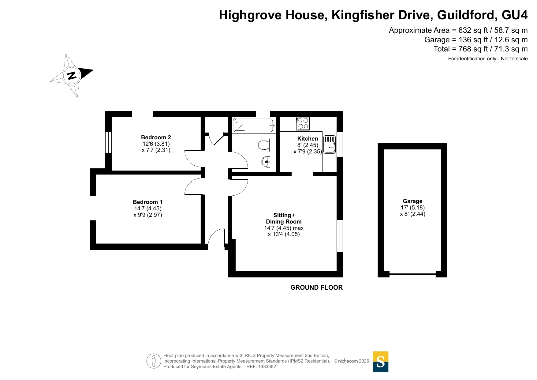 7 Highgrove House,, Kingfisher Drive, Surrey floorplan