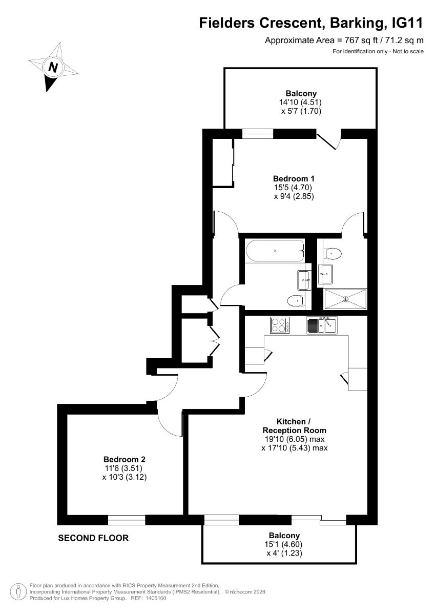Flat 9, Lottage Mansions, Barking floorplan
