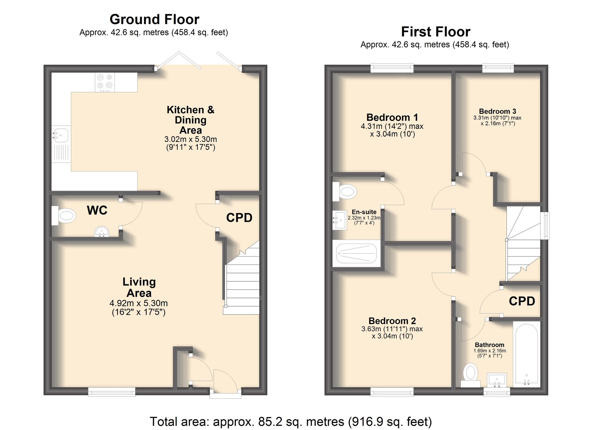 23 Sawmill Mews, Chesterfield floorplan