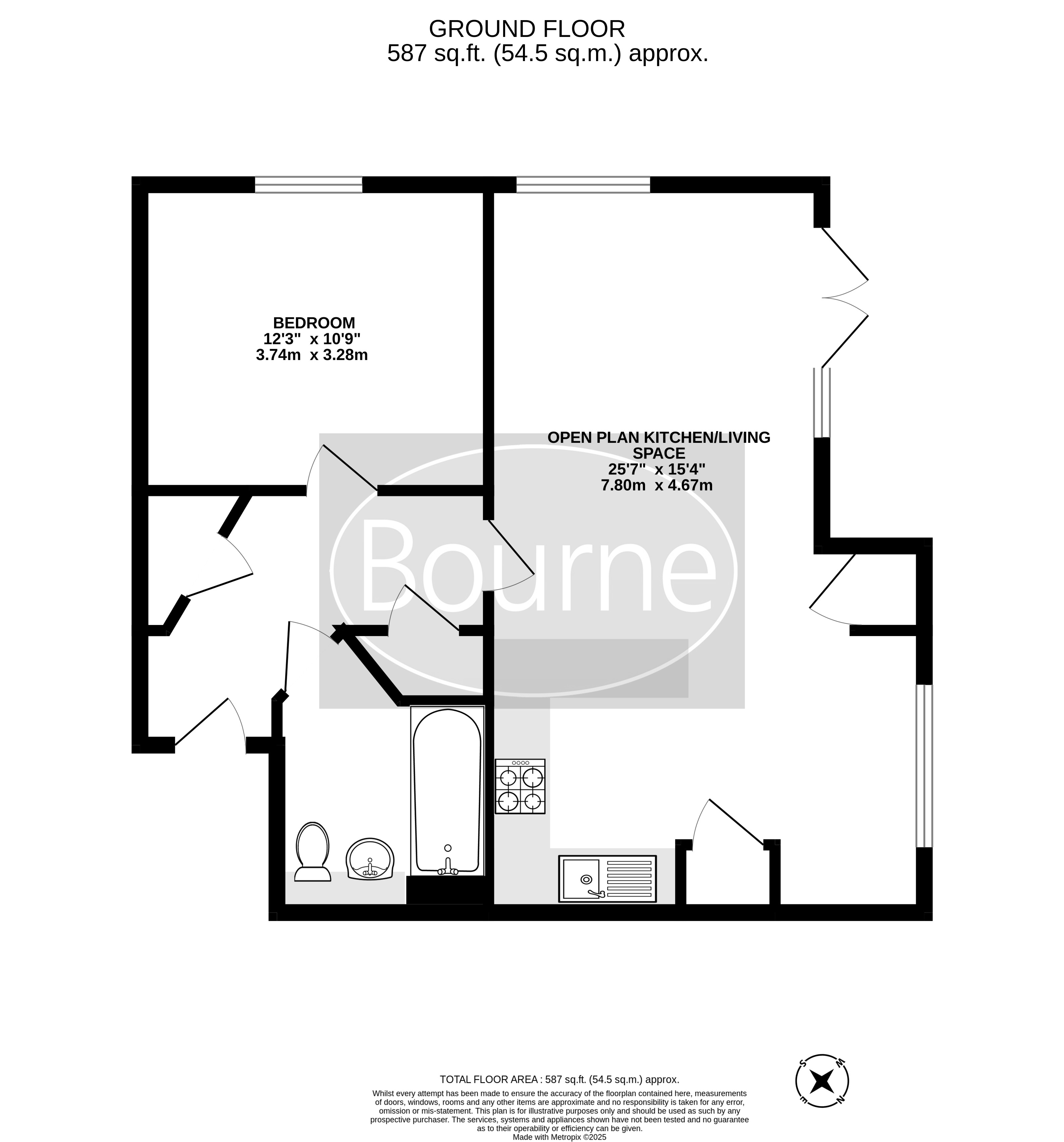 Flat 1, Cypress House, 1, Rosa Close, Godalming floorplan