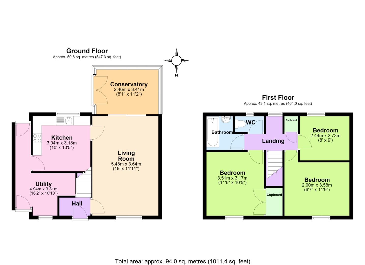 3, West Close, Nottingham floorplan