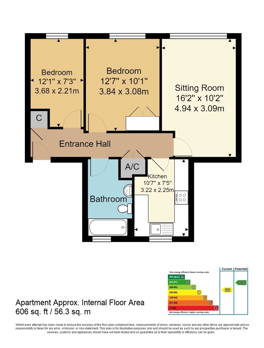 2 Bedrooms Flat for sale in Sandhurst Road, Tunbridge Wells TN2