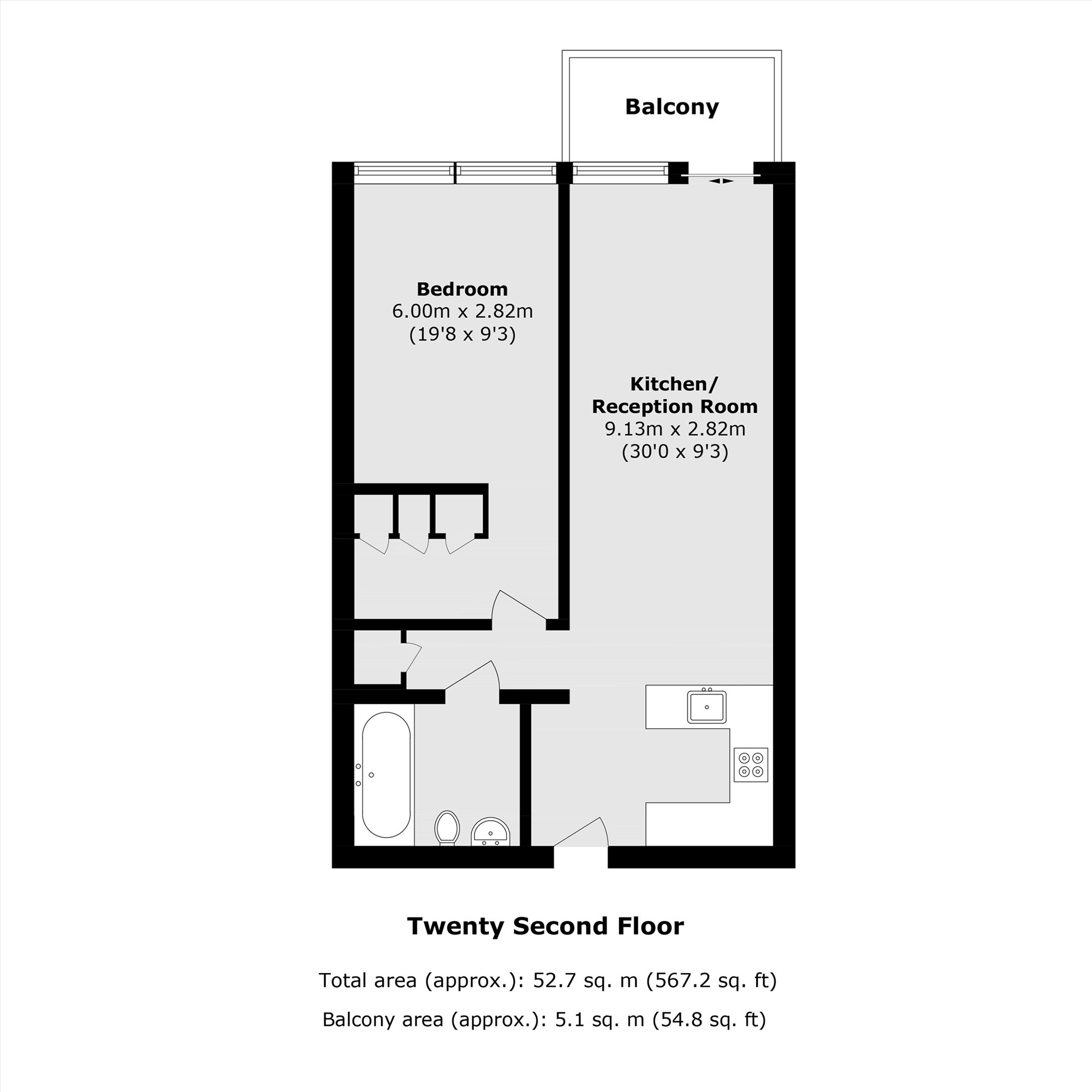 Flat 2208, The Heron, 5, Moor Lane, London floorplan