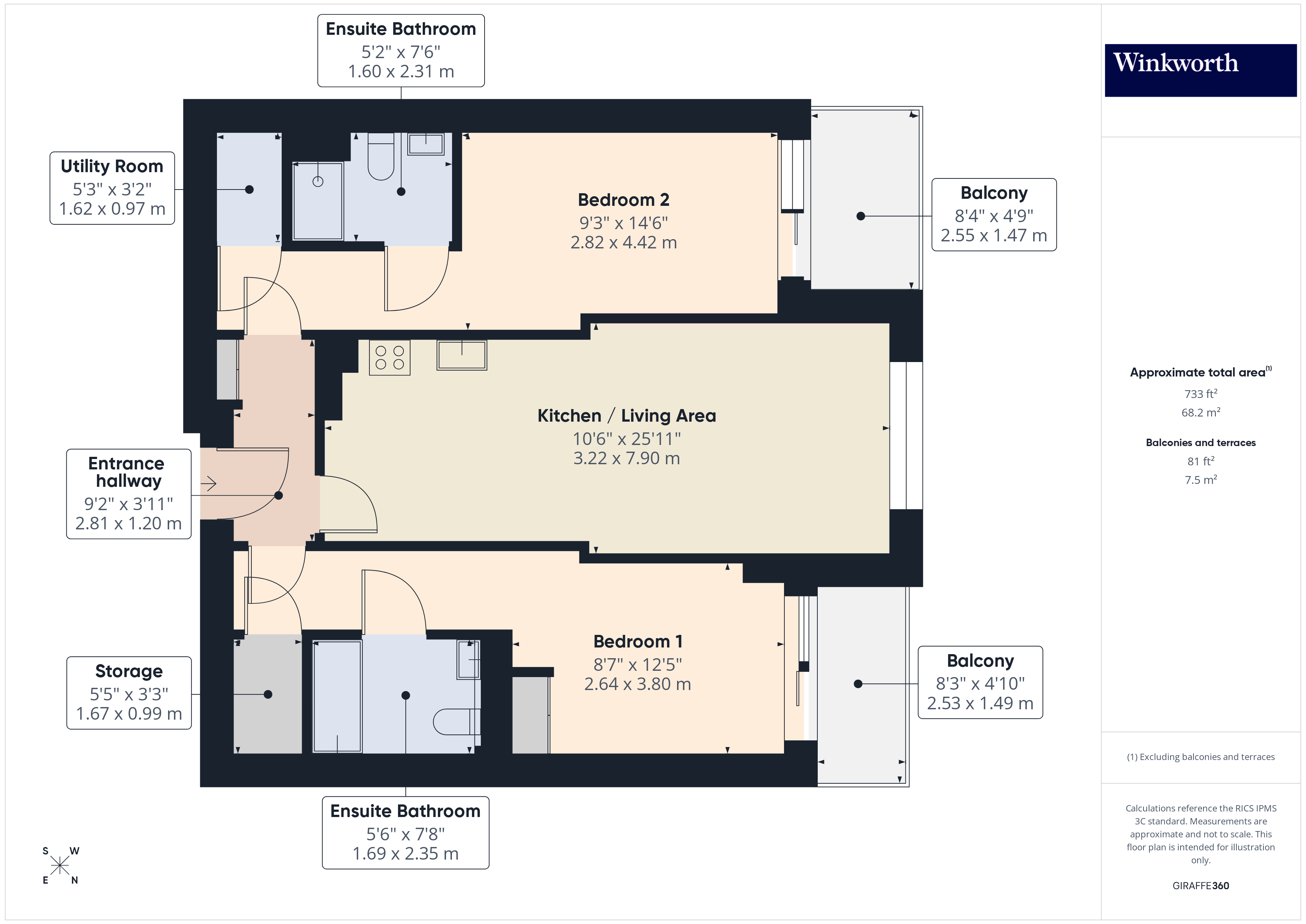 Flat 38, Constantine House, 14, Boulevard Drive, London floorplan