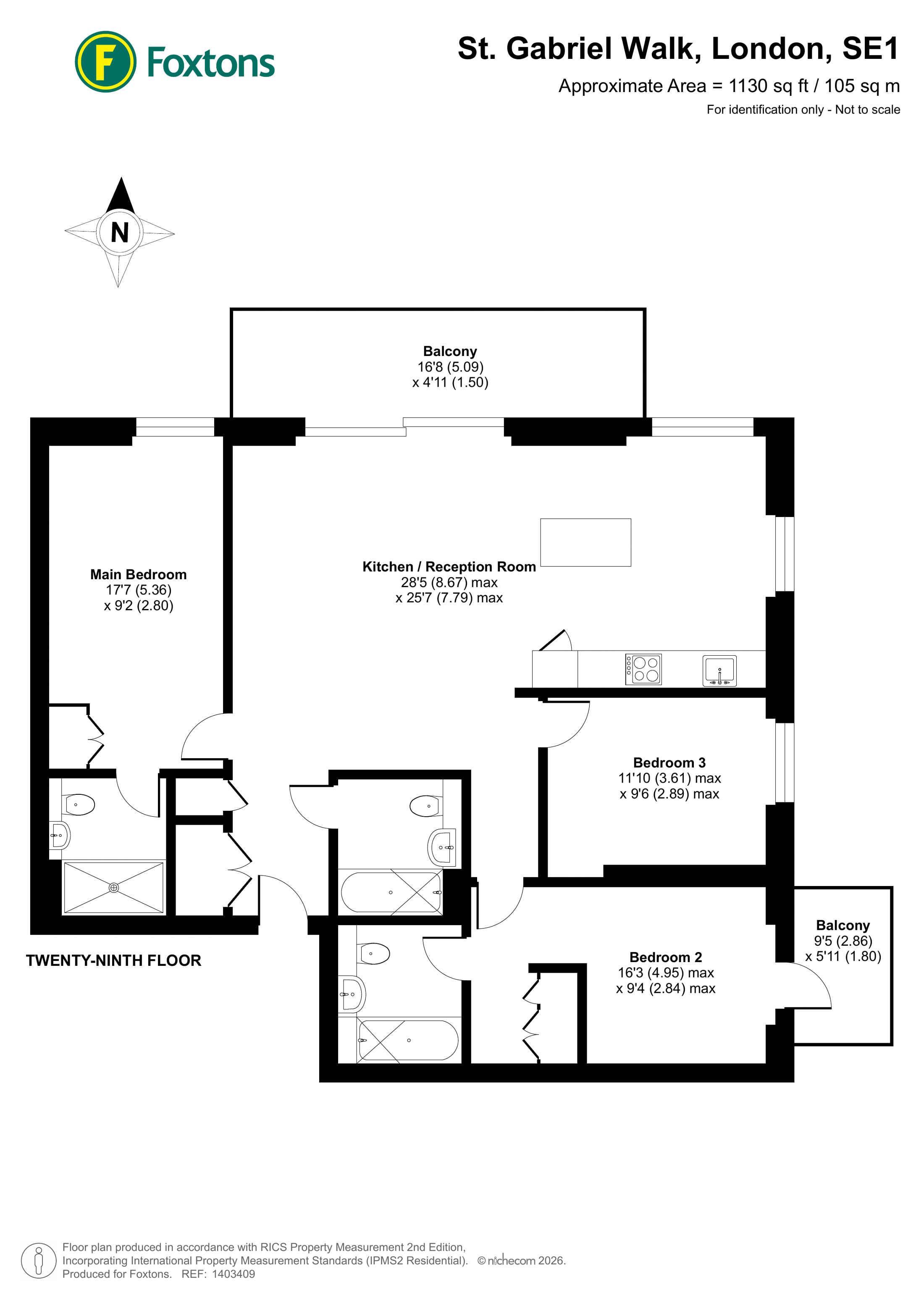 St Gabriel Walk, Elephant and Castle floorplan