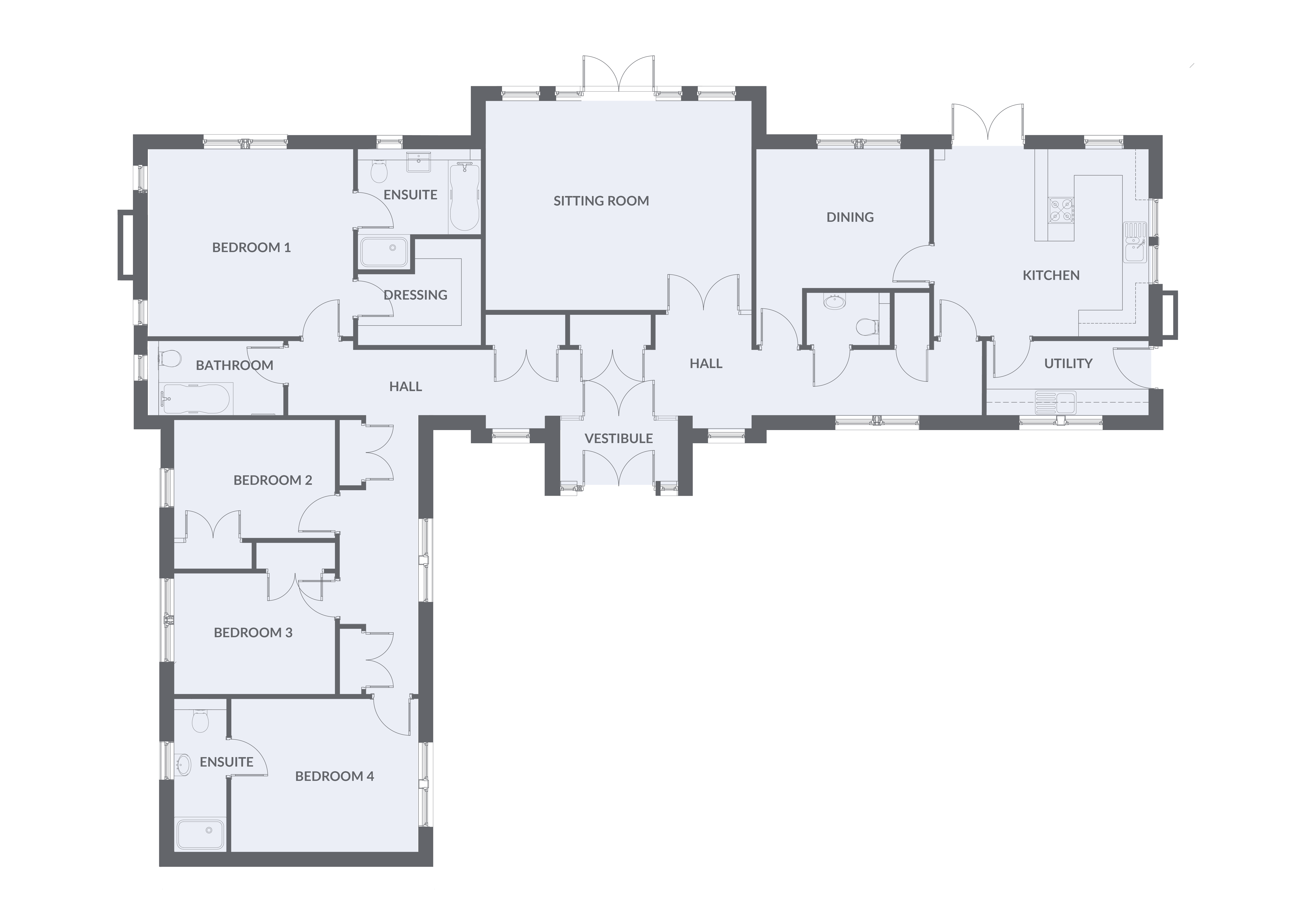 4 Bedrooms Detached bungalow for sale in Castleton Gardens, Auchterarder, Perthshire PH3