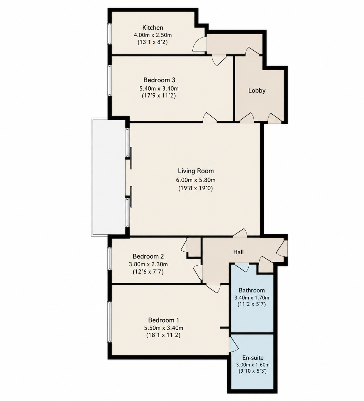 Flat 1001 The View, 20 Palace Street, London floorplan