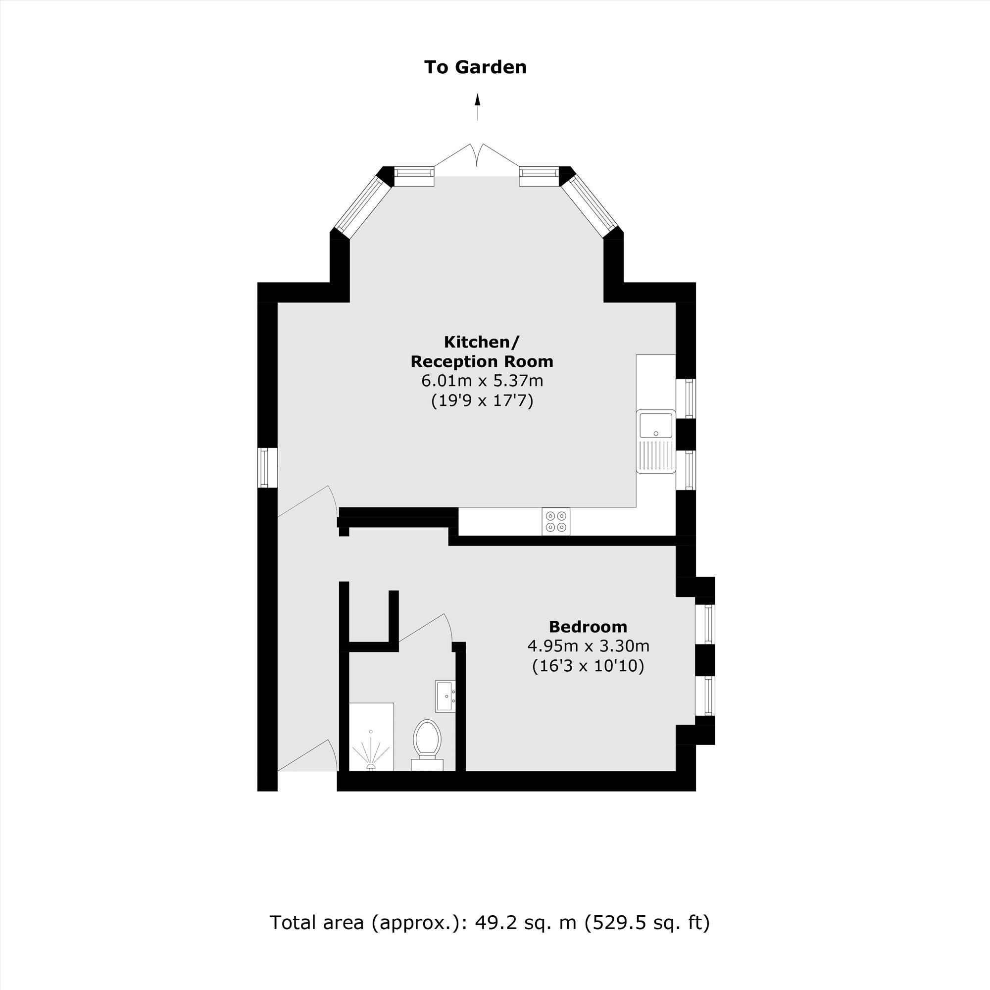 Flat 2, 333, Ewell Road, Surbiton floorplan