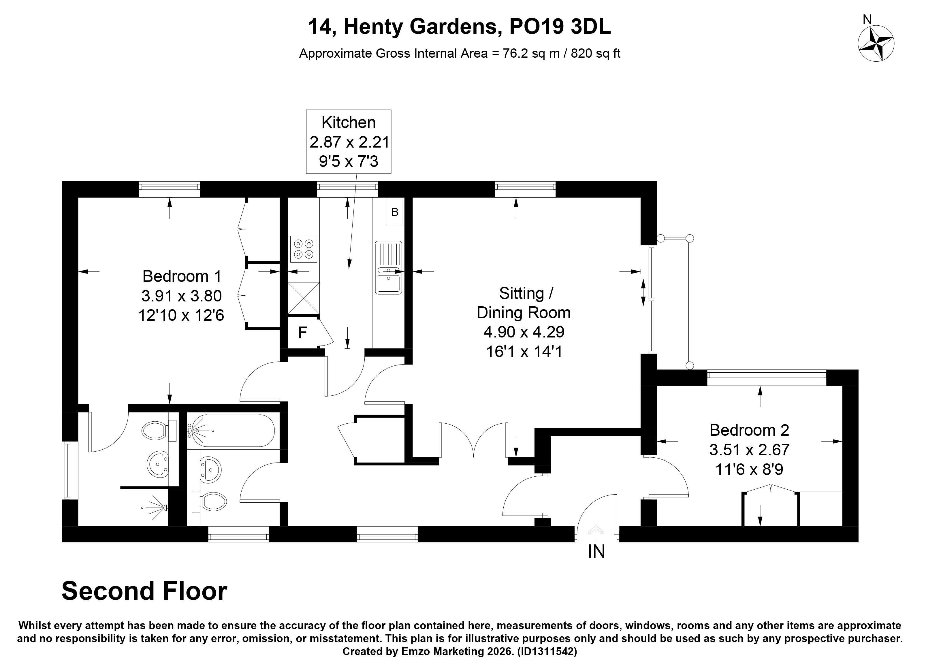 14, Henty Gardens, Chichester floorplan