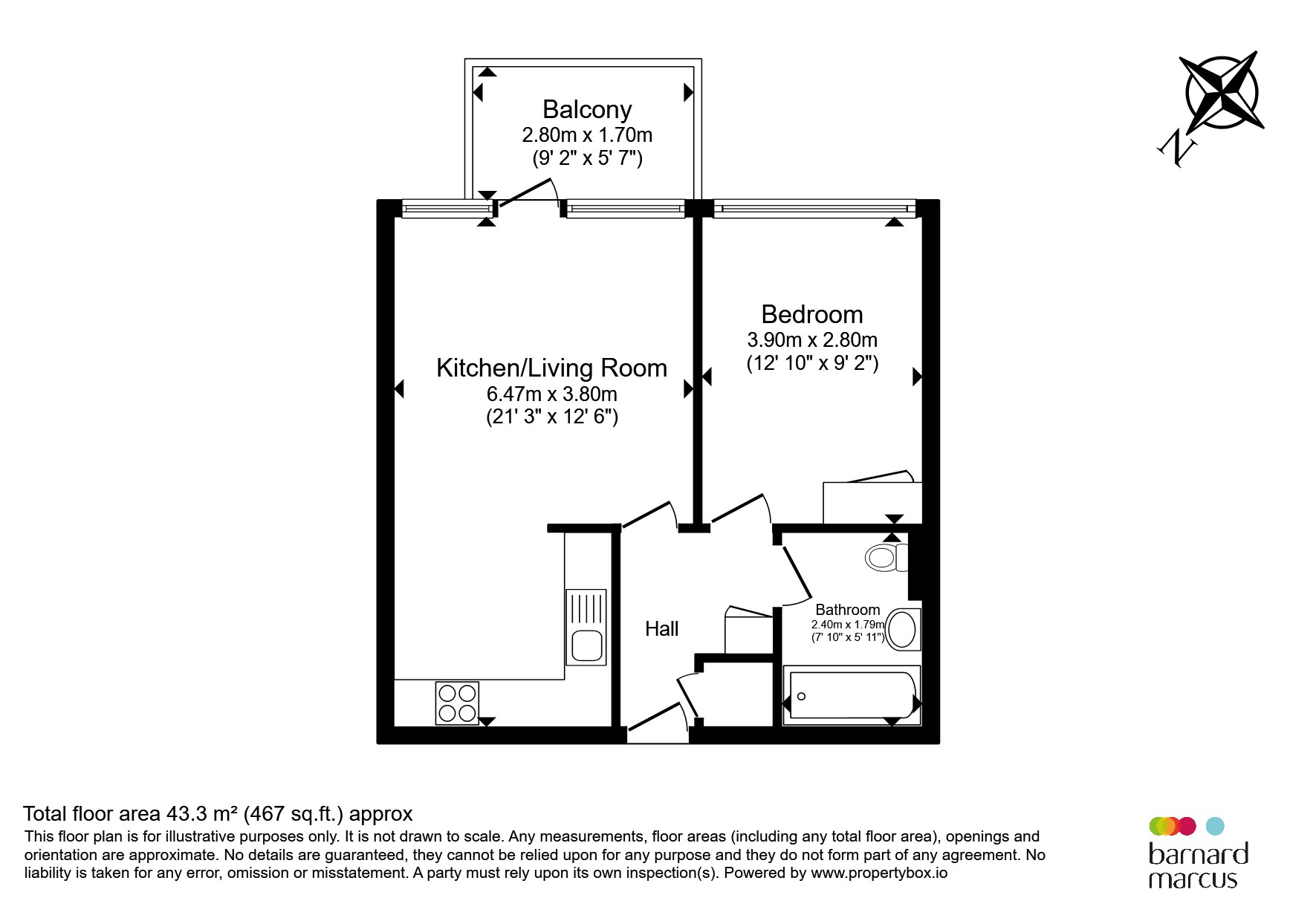 Flat 113, Courtenay House, 9, New Park Road, London floorplan