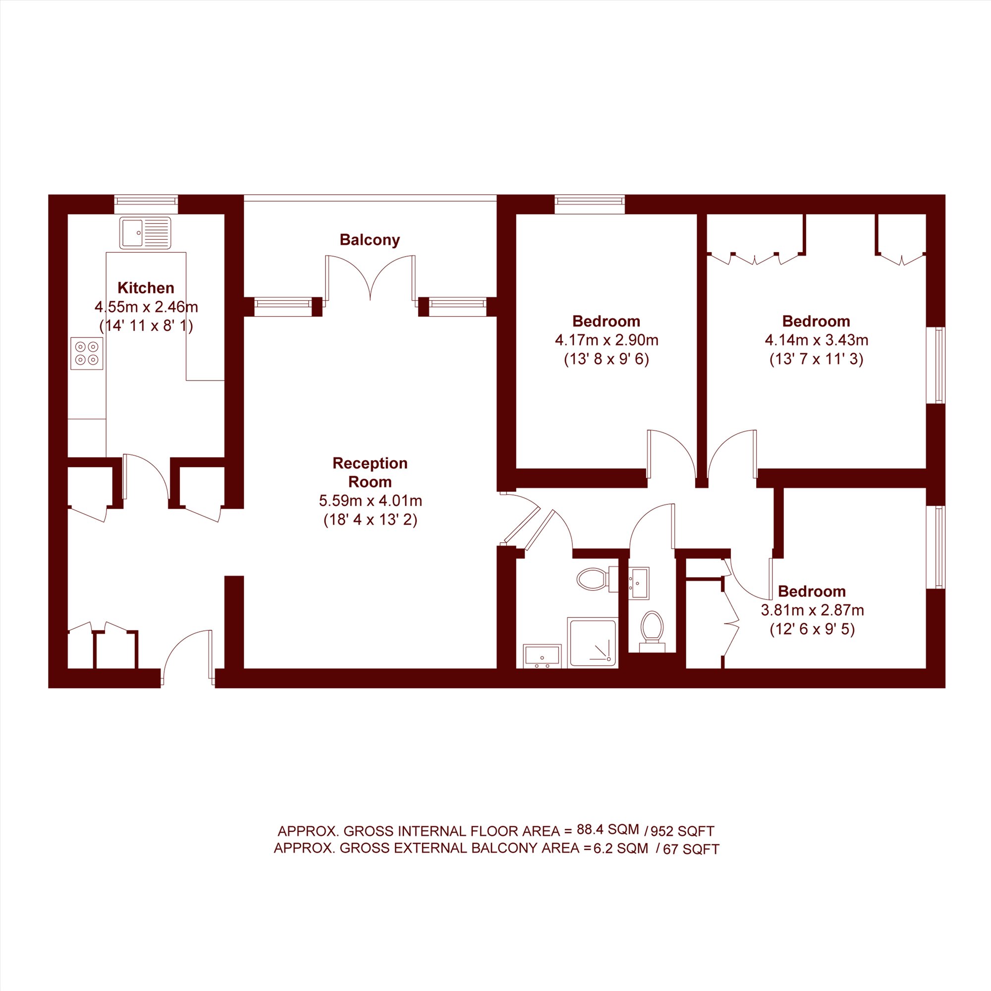 19, Roehampton Court, London floorplan