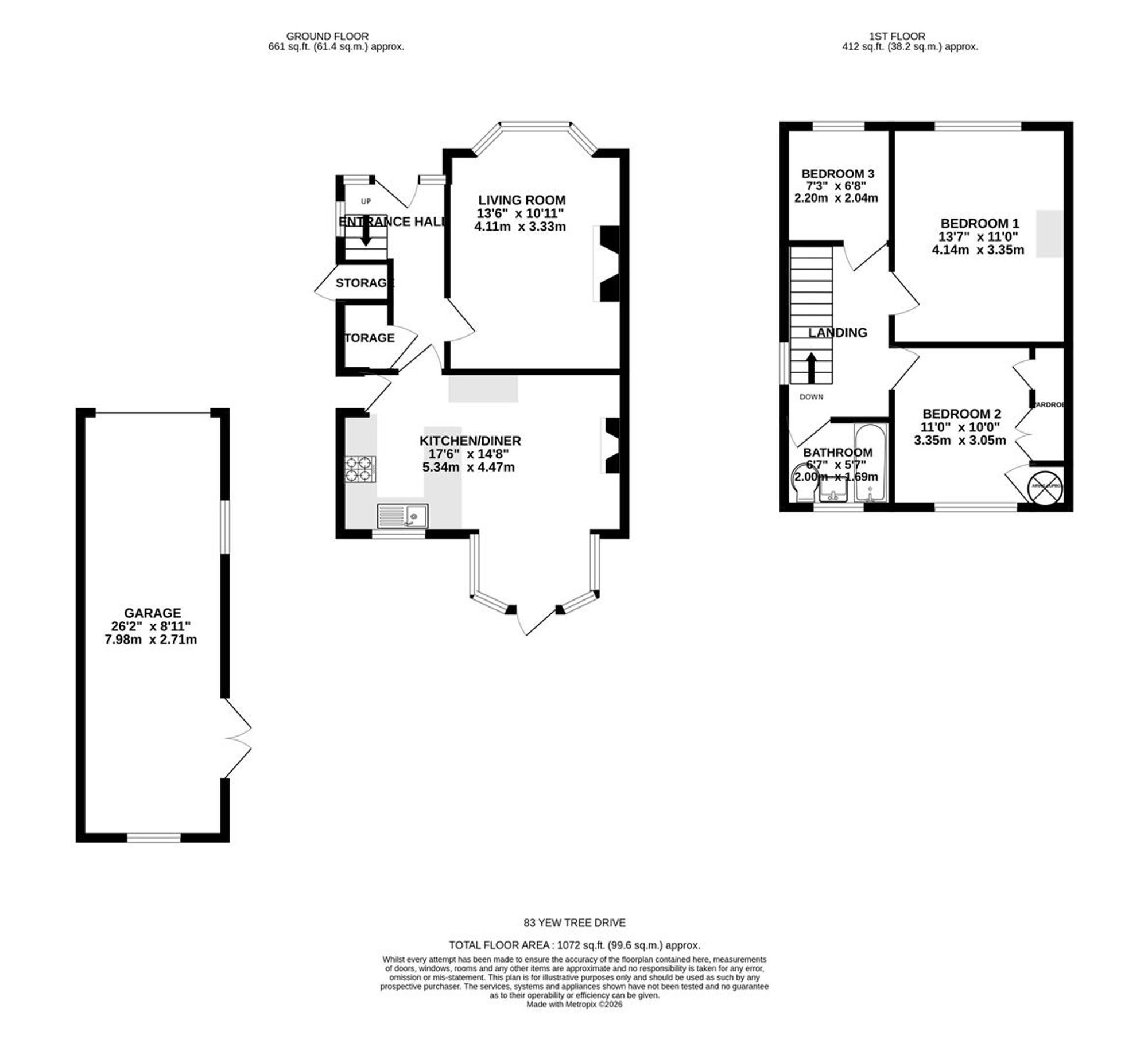 83 Yew Tree Drive, Chesterfield floorplan