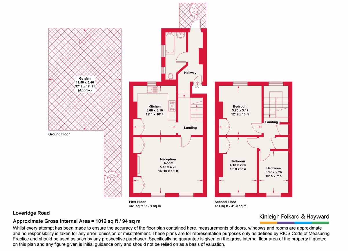 Flat B, 52, Loveridge Road, London floorplan