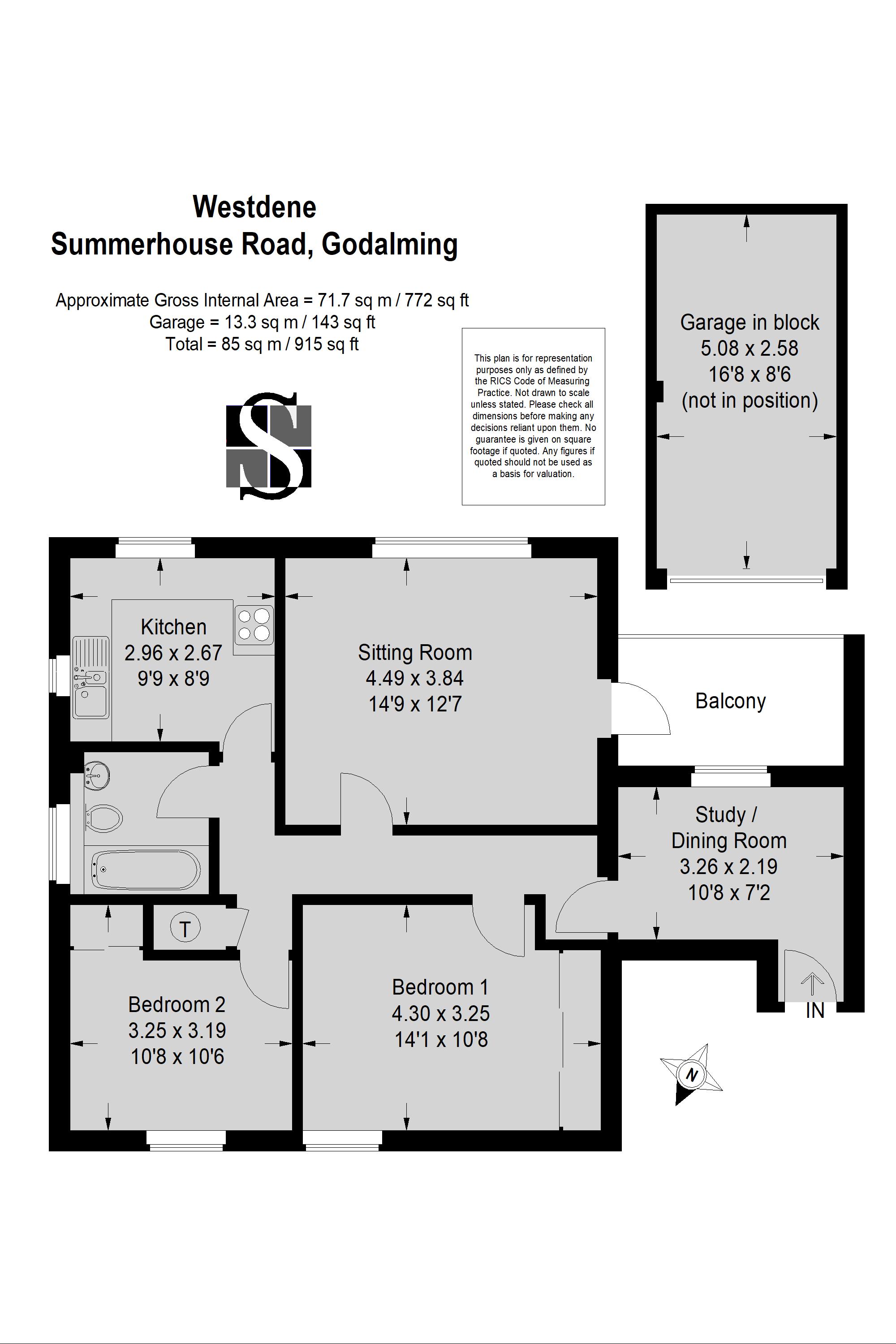 2 Bedrooms Flat for sale in Summerhouse Road, Godalming GU7