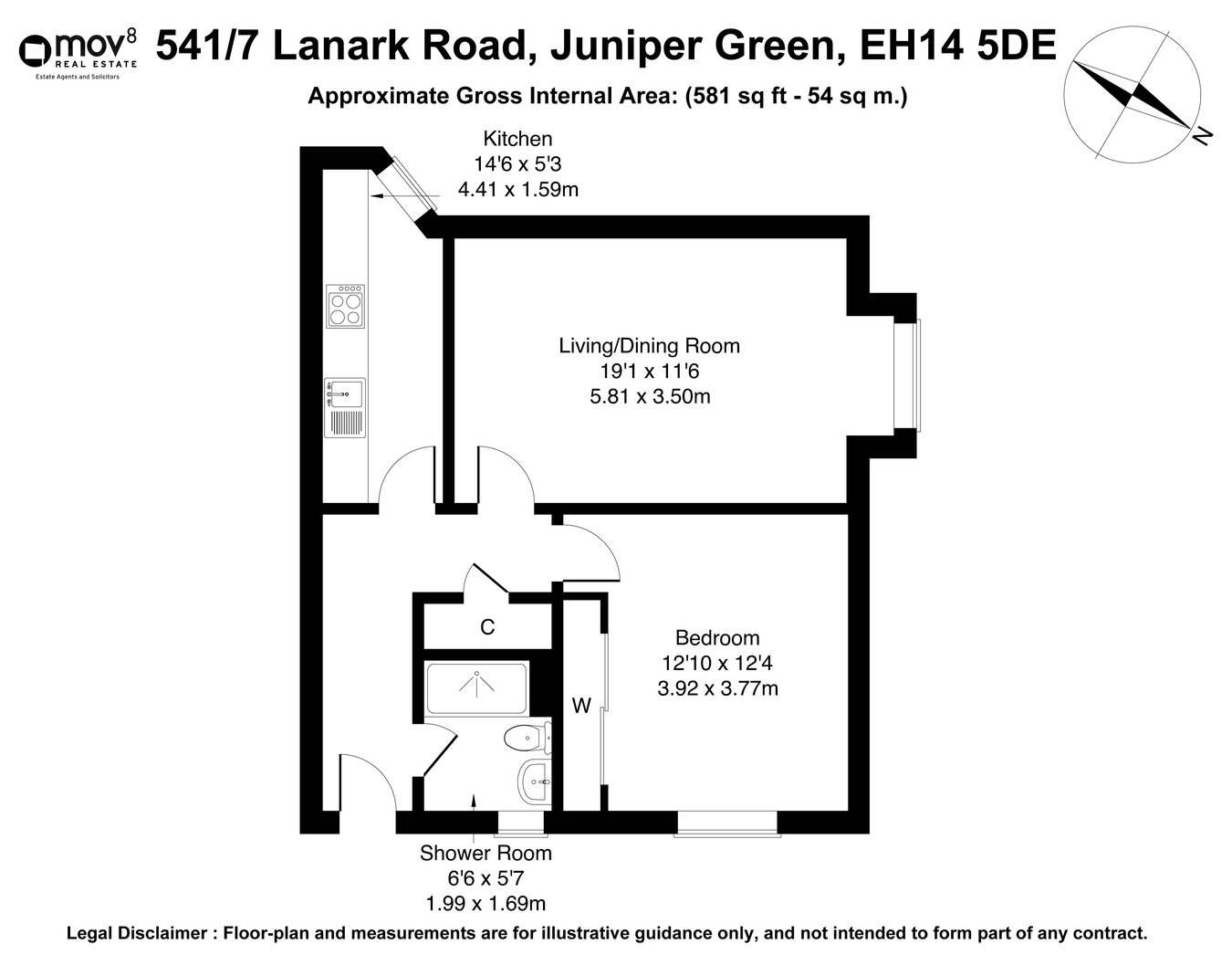 541/7, Lanark Road, Juniper Green floorplan
