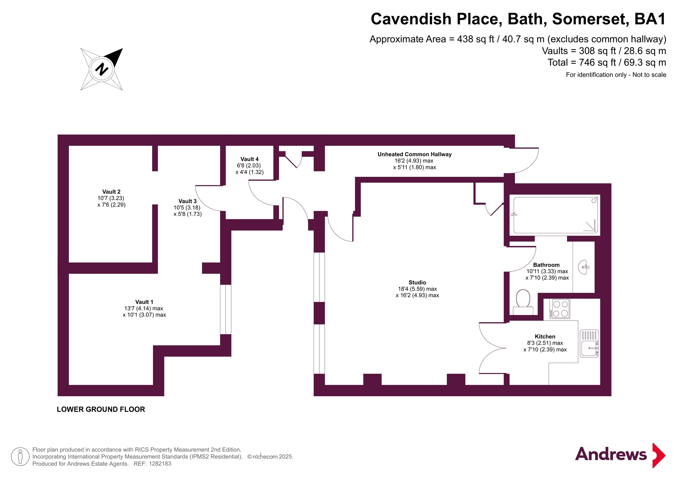 Basement Front Floor, 12a, Cavendish Place, Somerset floorplan