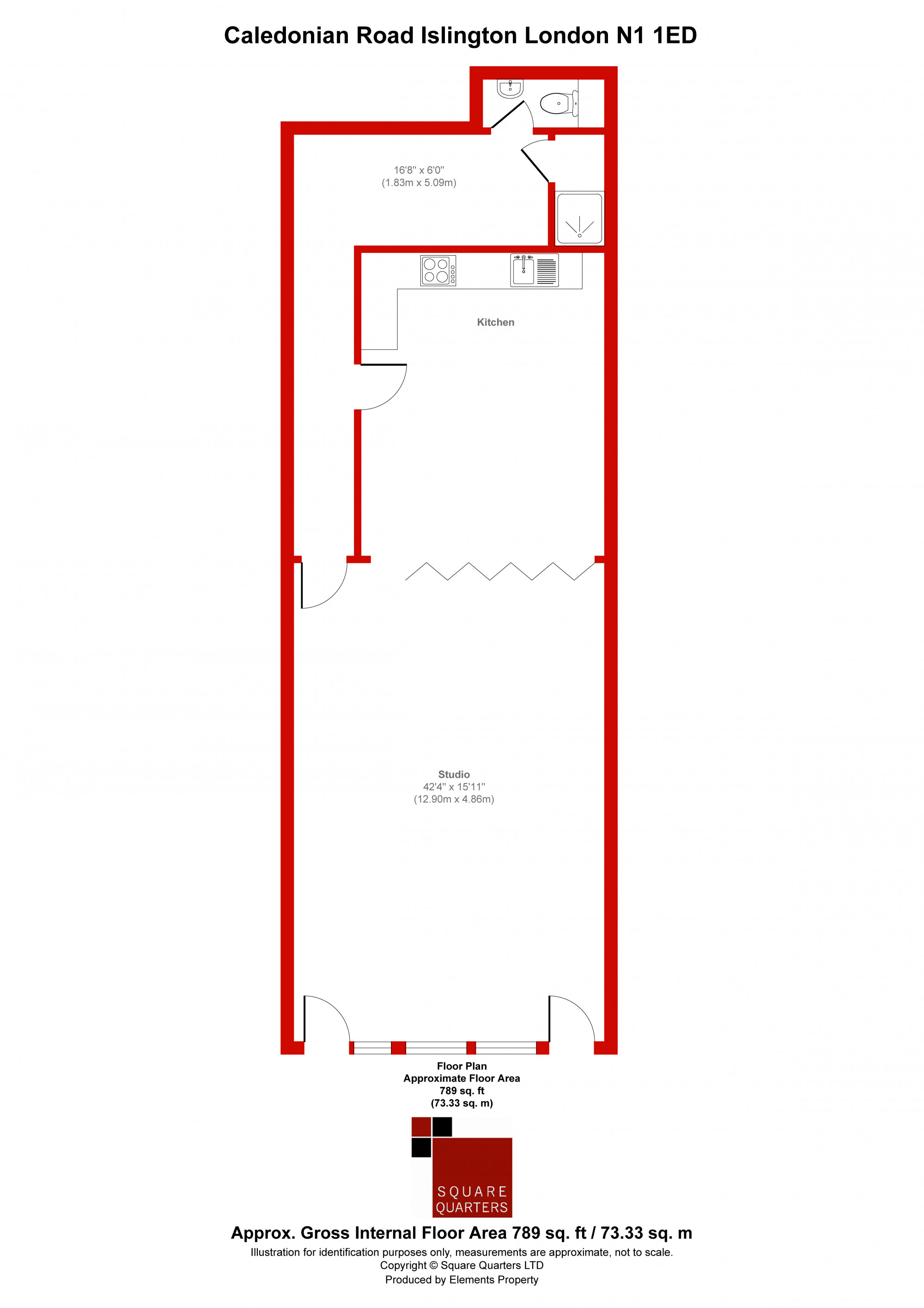 Flat D, 237, Caledonian Road, Islington floorplan