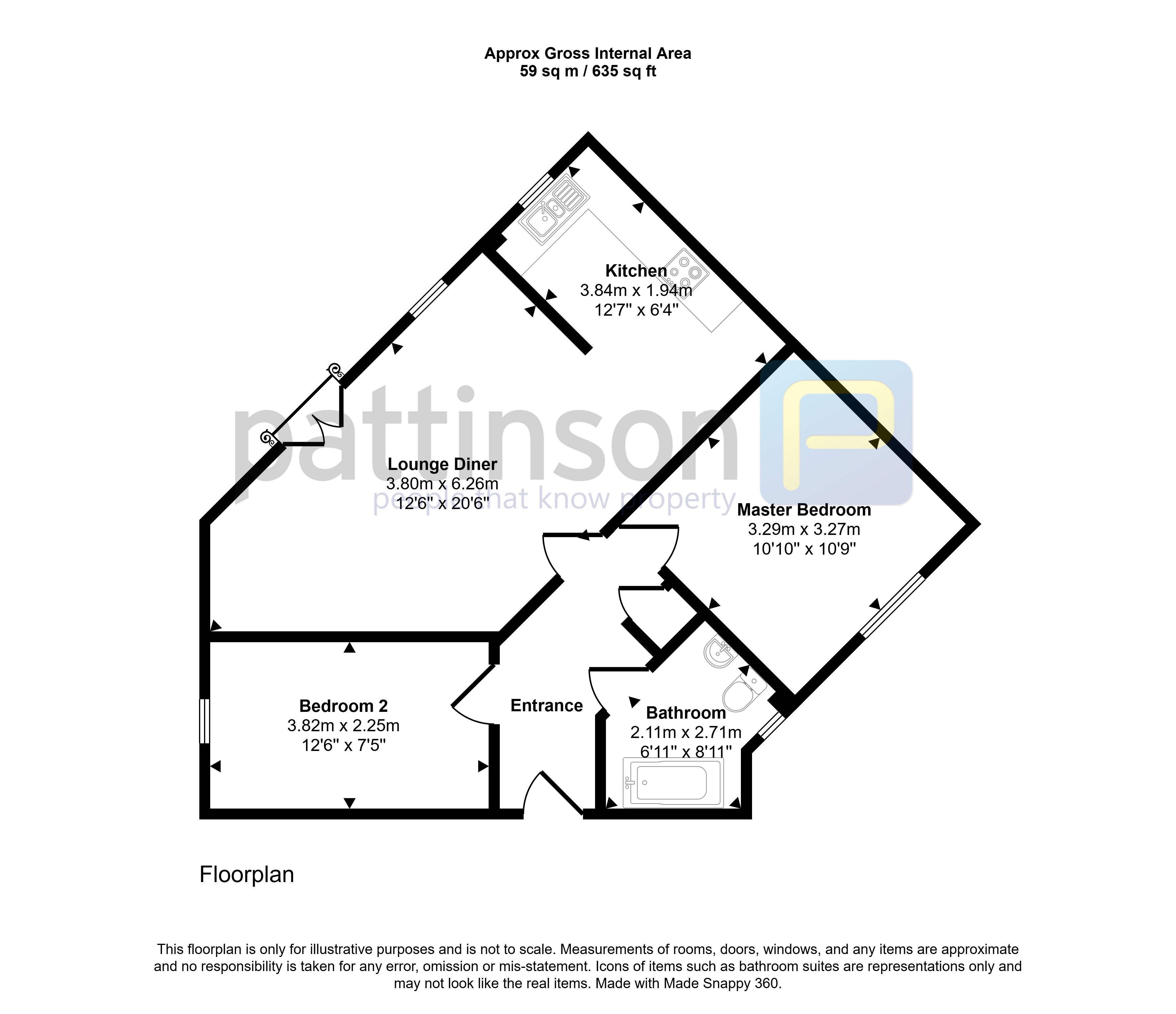 11, Acklington Court, Ashington floorplan