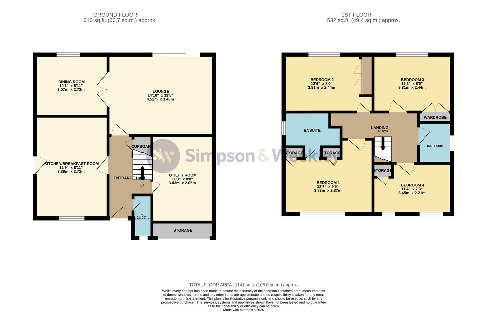 3, Fowey Close, Wellingborough floorplan