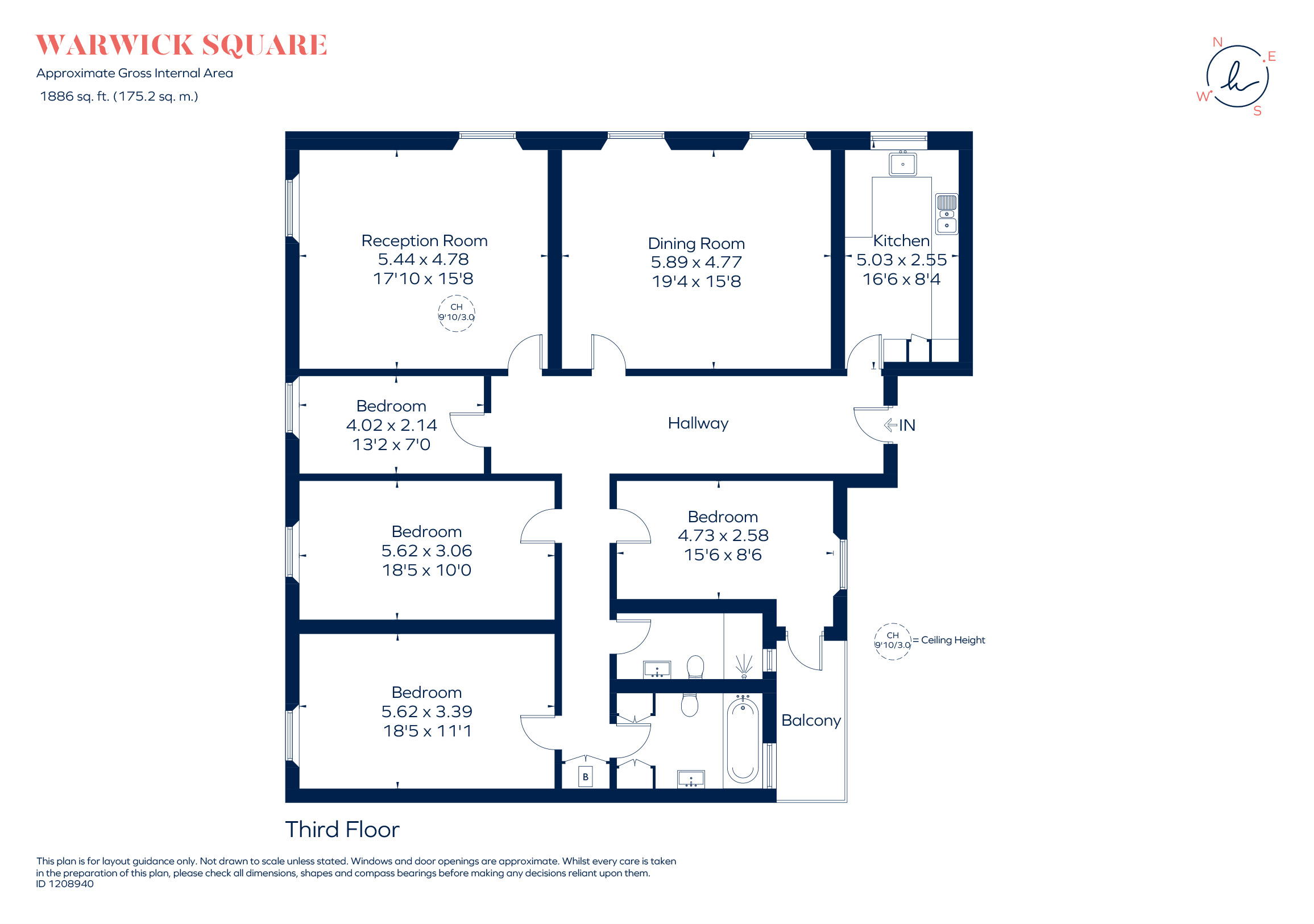 Flat E, 65, Warwick Square, London floorplan