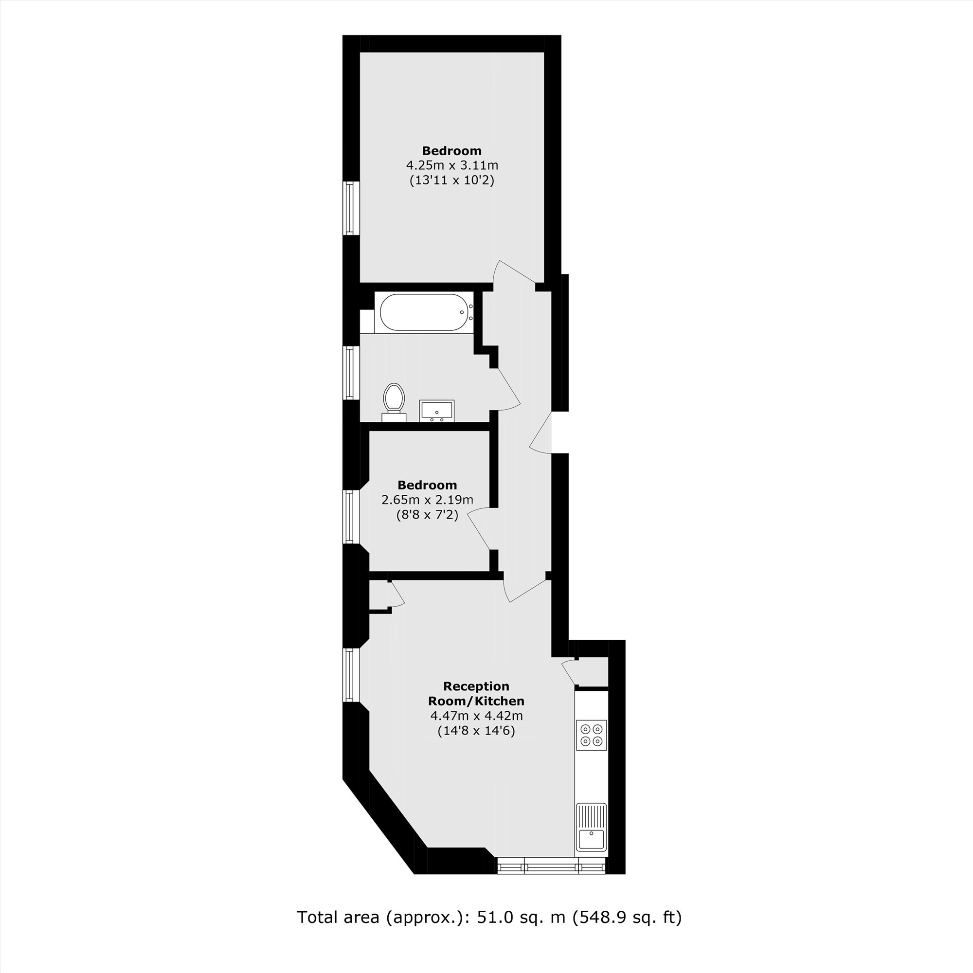 Flat 4, Swain Court, 62, Campshill Road, London floorplan