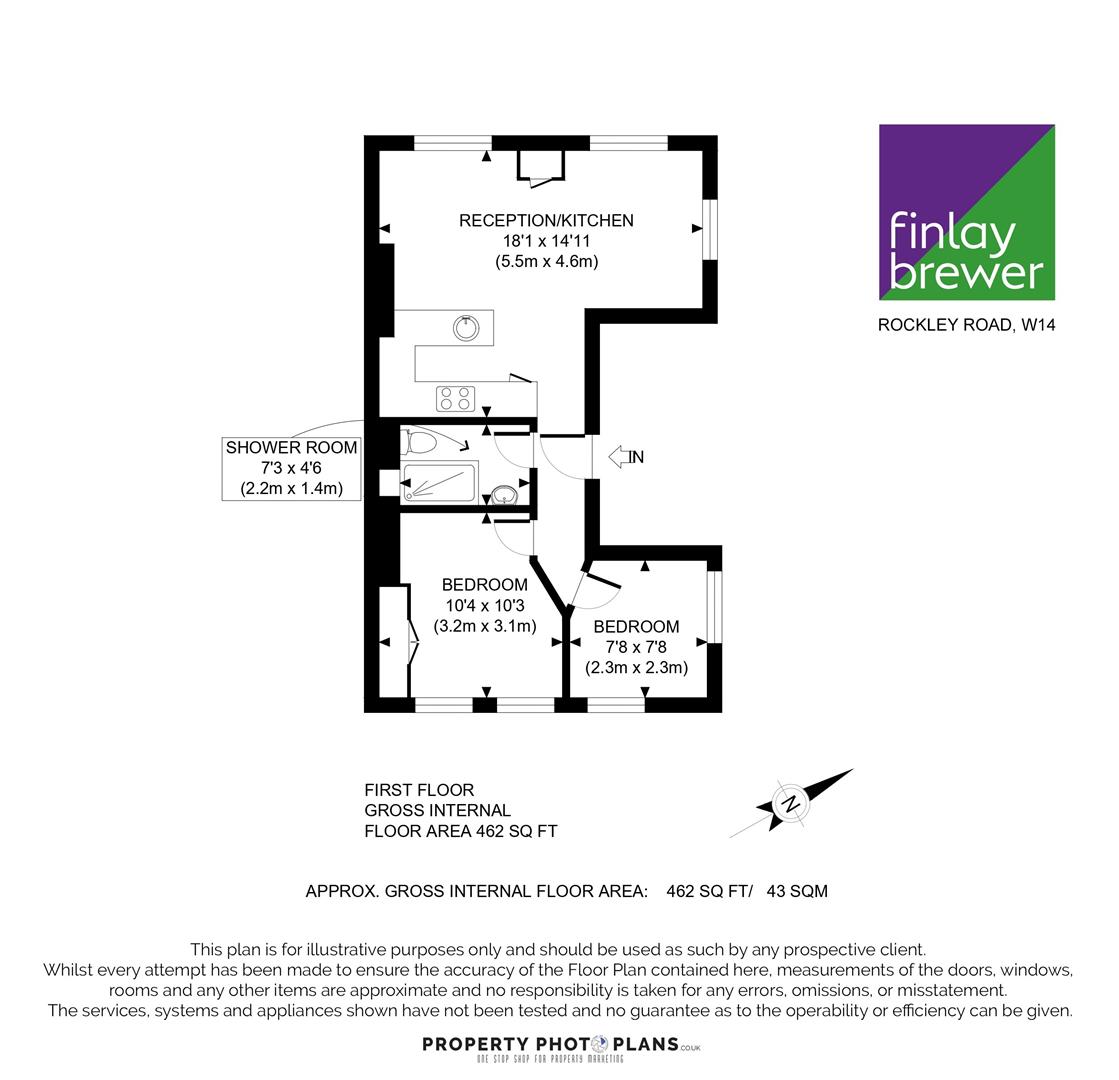 Flat First Floor, 36, Rockley Road, London floorplan