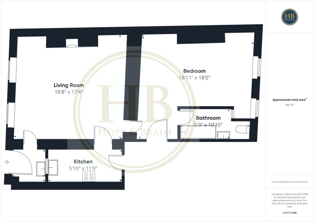 Flat 2, 13 Bagdale, Whitby floorplan