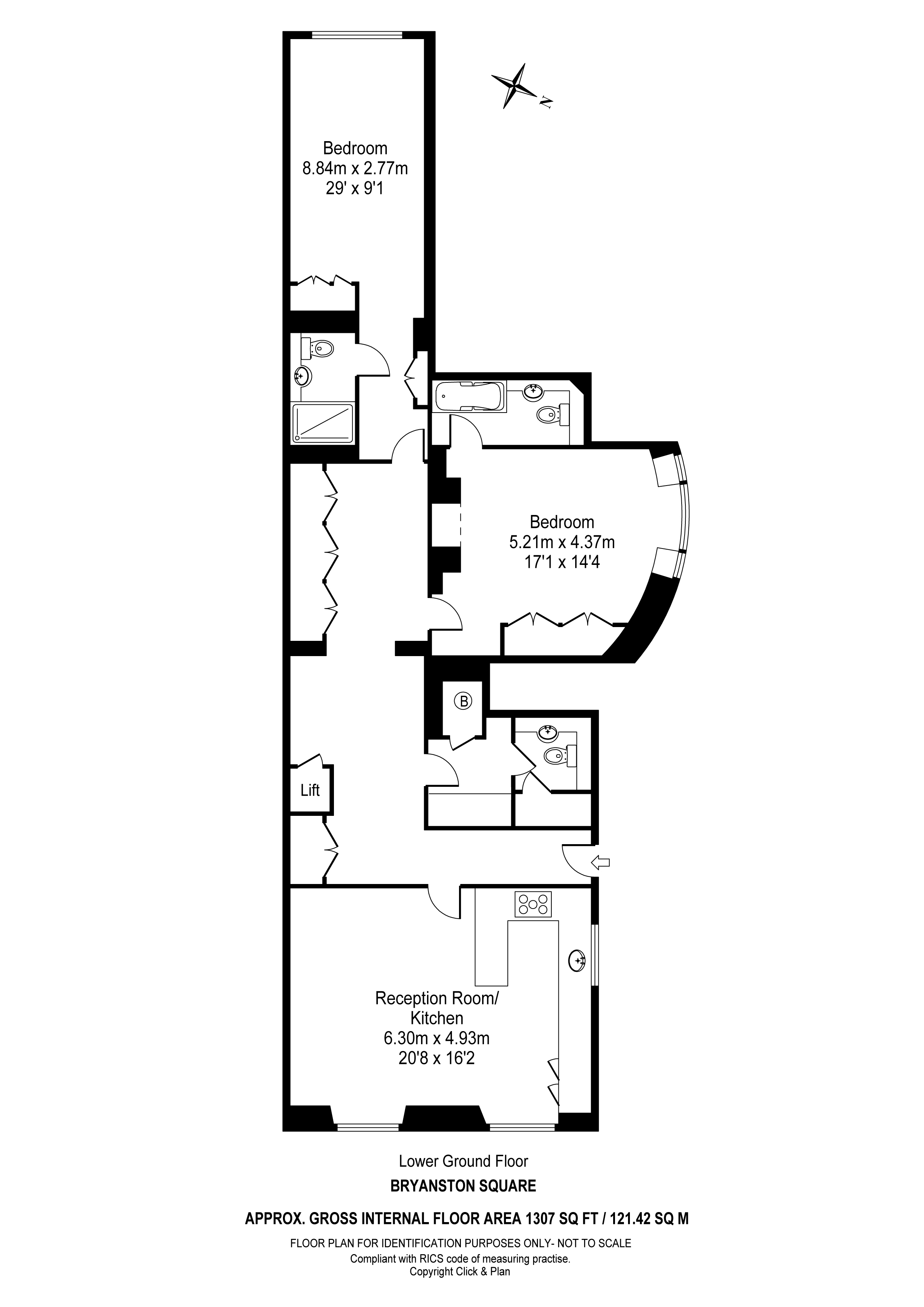 2 Bedrooms Flat to rent in Bryanston Square, London W1H