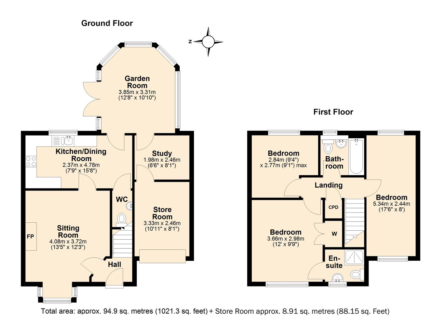 43, Parish End, Leamington Spa floorplan