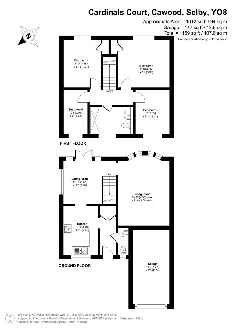 11, Cardinals Court, Selby floorplan