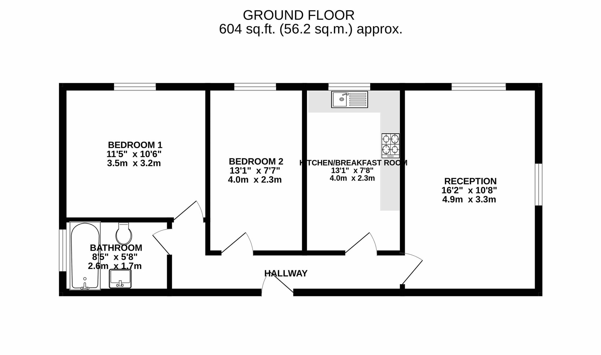 107b Malmesbury Park Road, Bournemouth floorplan