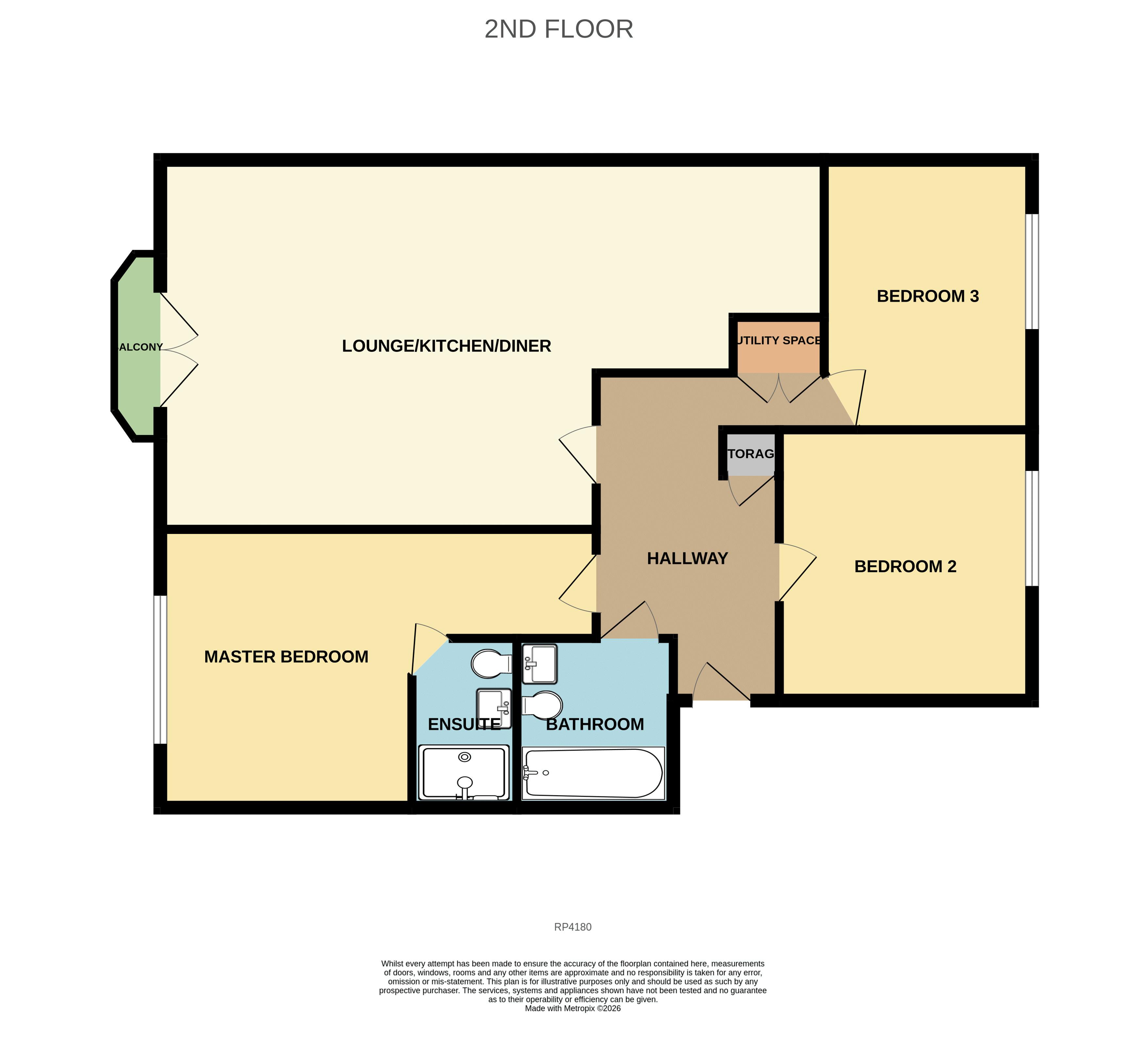 Apt 6, The Sycamores, Pwllycrochan Avenue, Colwyn Bay floorplan