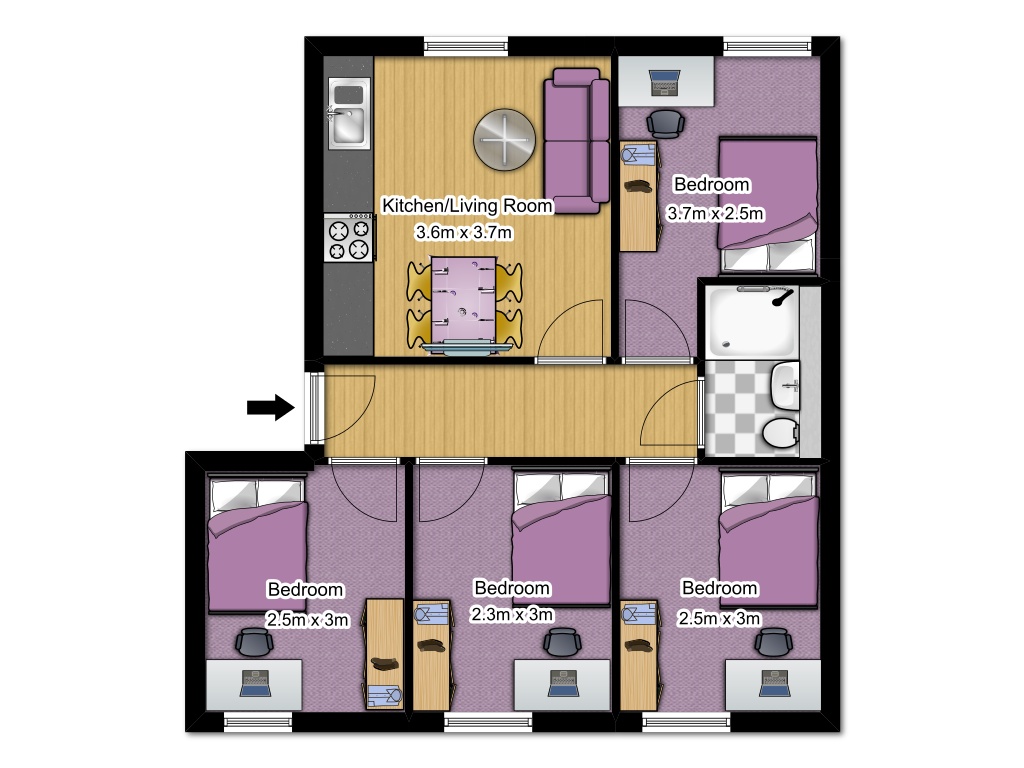 Flat 16,, The Platform, Montpelier floorplan