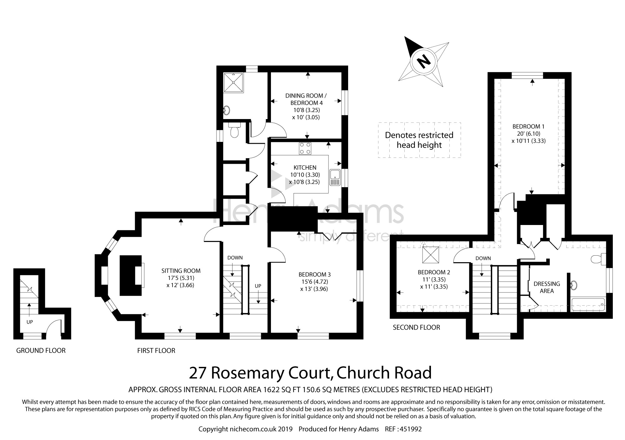 3 Bedrooms Flat for sale in Rosemary Court, Church Road, Haslemere GU27