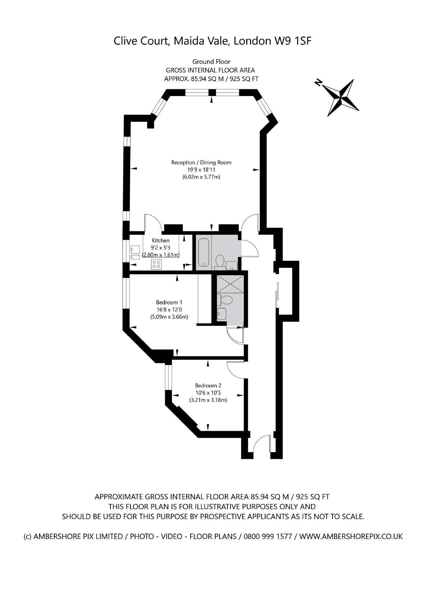 1 Clive Court, 75, Maida Vale, London floorplan